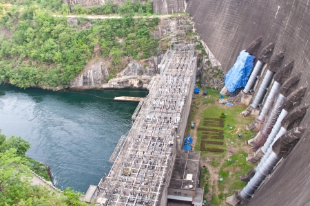 The Bhumibol Dam formerly known as the Yanhi Dam  in Thailand  The dam is situated on the Ping River and has a capacity of 13,462,000,000 cubic meter の写真素材
