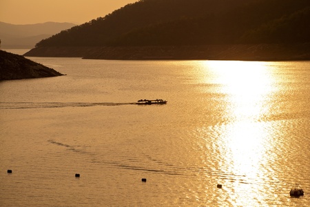 The Bhumibol Dam formerly known as the Yanhi Dam  in Thailand  The dam is situated on the Ping River and has a capacity of 13,462,000,000 cubic meter の写真素材