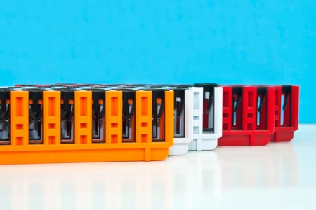 Test tubes on rackの写真素材