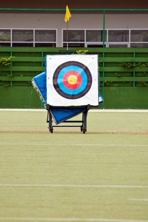 Archery shooting target in the field stadiumの写真素材