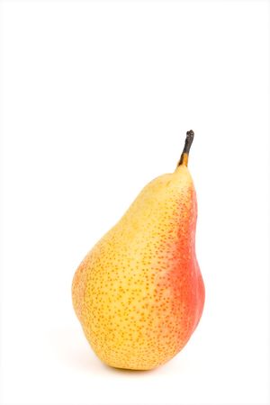 Red-yellow pear on a white backgroundの写真素材