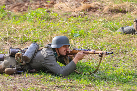 Reconstruction of the times of the Great Patriotic War. German troops begin their offensive. Moscow...