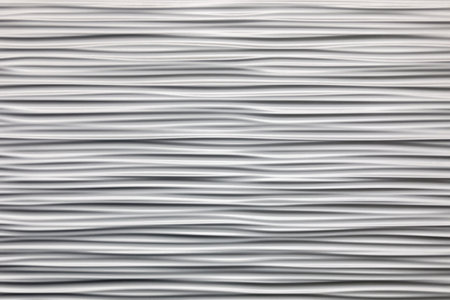 Wall texture with wavy horizontal stripes. Gray convex putty.