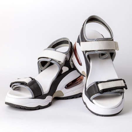 Womens, fashionable, sports sandals on a white background.の写真素材