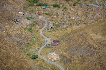 Old ruined city in the mountains of North Ossetia.