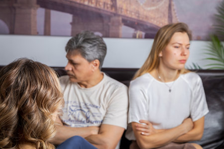 A couple at a psychologists appointment solves their problems.の写真素材