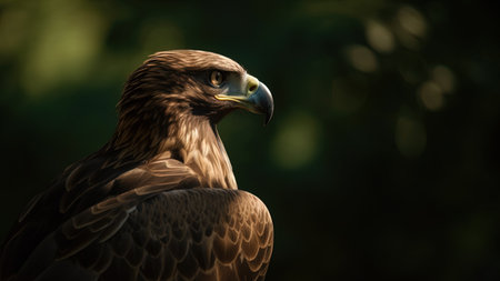 A close-up portrait of a steppe eagle. Generative AIの素材