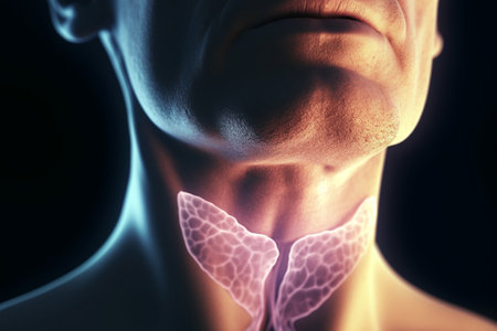 Problems with the thyroid gland. Generative AI. high quality illustrationの素材