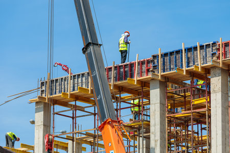 Construction of a transport center, a railway station.の写真素材