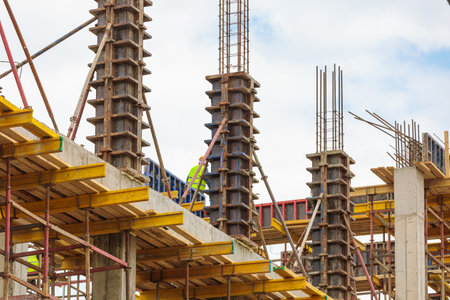 Construction of a transport center, a railway station.の写真素材