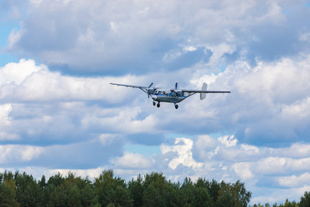 The plane on the field for skydivers. high quality photo