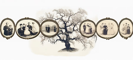 Family tree illustration, template for a mug. High quality illustrationの素材
