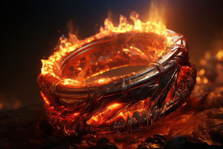 A ring with a pattern symbolizing control of the earth and the ability to cause natural disasters.の素材