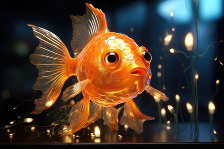 Cartoon goldfish pleases the eyeの素材