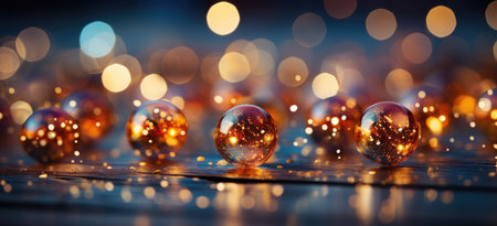 Imagine an incredible play of colors and light with an abstract background strewn with glass multi-colored balls. Bring your wildest artistic ideas to life.の素材