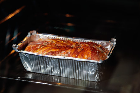 The Process of Baking a Mouthwatering Meatloafの写真素材