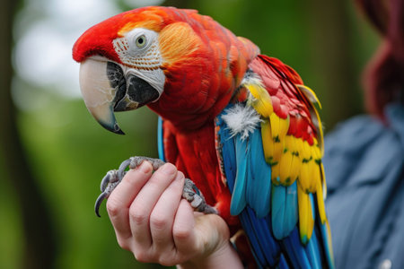 Loving Care: A Caring Lifestyle with a Pet Parrot in a Cozy Homeの素材