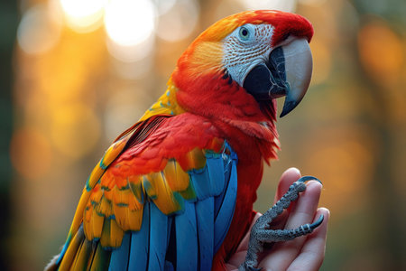 Loving Care: A Caring Lifestyle with a Pet Parrot in a Cozy Homeの素材