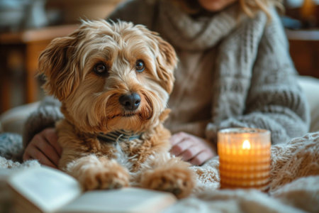 Loving grooming at home helps your dog feel happy and healthyの素材