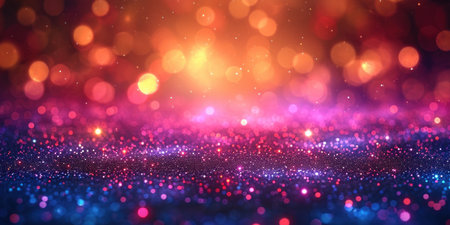 The play of light and color in neon bokeh creates magical dynamics and atmosphereの素材