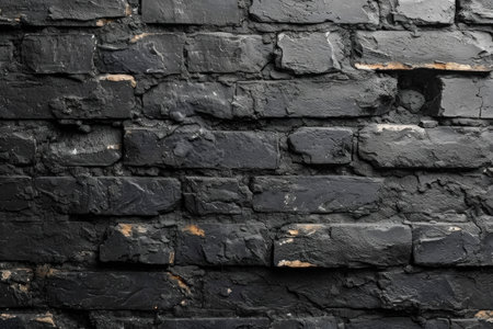 Black brick wall deep texture image, perfect background image for modern design projectsの素材