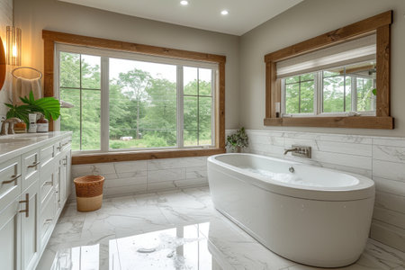 Sophisticated and functional bathroom interior, the embodiment of style and comfort for true connoisseurs of beauty and comfortの素材