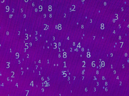 Random digits on purple background captured from the screen
