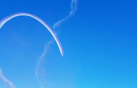 Airshow in Doha, Qatar. Airplanes on airshow. Aerobatic team performs flight at air showの写真素材