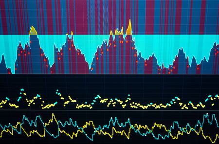 Business success and growth concept. Stock market business graph chart on digital screen. Gold market and Crude oil marketの写真素材