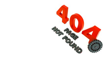 3d render of 404 error page with cog wheel. Page not found. Website under construction. Design for web page - disconnect banner for websiteの写真素材