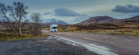RV Camper In Scottish Highlandsの写真素材