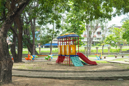 Colorful playground in the park.の写真素材