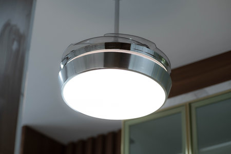 Aluminum iron decorative lamp hanging from the ceiling. Modern hanging lampsの写真素材