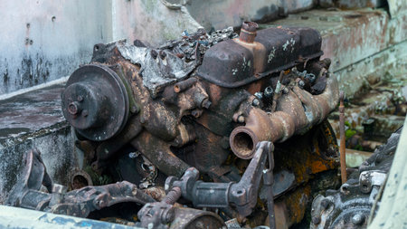 Close-up of old weapons, Displaying artillery, wrecks, tanks and weapons used for fighting in the past at the Thailand Weapons Museum.の写真素材