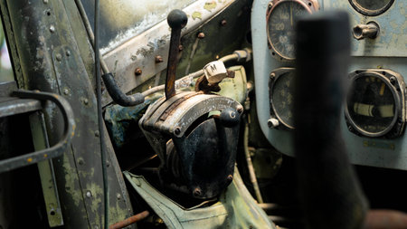 Close-up of old weapons, Displaying artillery, wrecks, tanks and weapons used for fighting in the past at the Thailand Weapons Museum.の写真素材