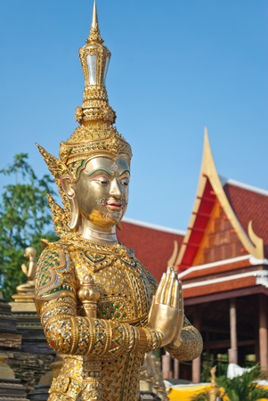 statue angle in thai temple pictureの写真素材