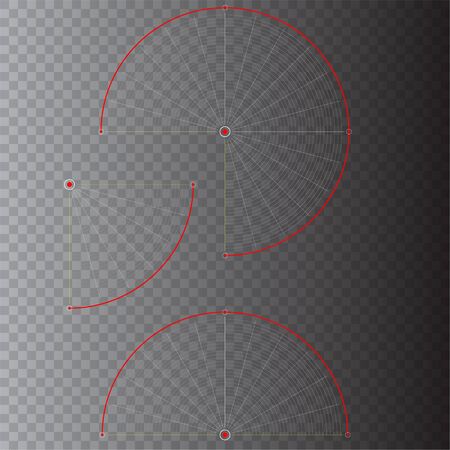 Sensor waves signal or scanner laser on transparent background. Design element.のイラスト素材