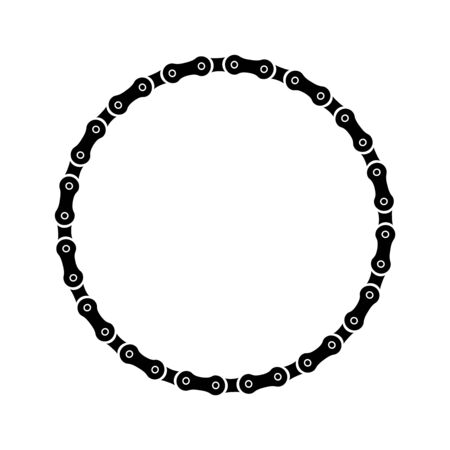 Bike chain circle frame on a white background.のイラスト素材