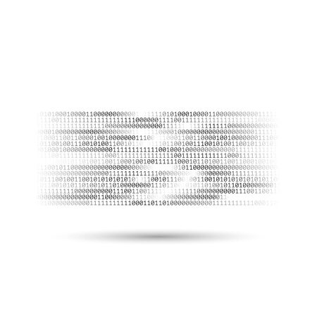 Halftone binary code. Information and data stream. Abstract computer technology background. Dynamic elements for design. Coding, programing, software development. Vector illustration.のイラスト素材