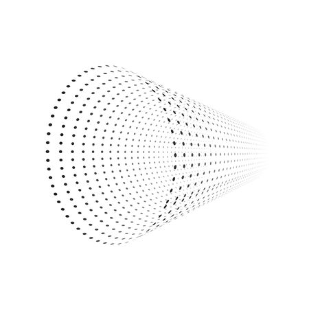 Vector tunnel from small particles. Isolated on white.のイラスト素材
