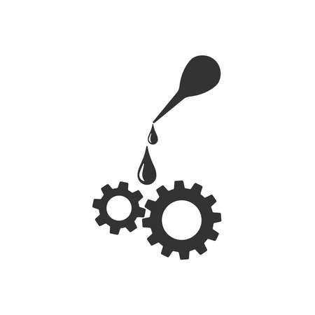 Oiler greasing. Gear Lubrication. Engine oil vector Icon.のイラスト素材
