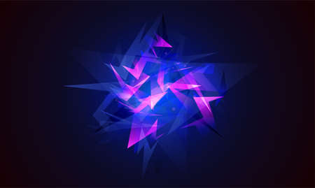Vector abstract shapes explosion. Shards of broken glass. Glowing dynamic background for sport, music or computer gaming.のイラスト素材