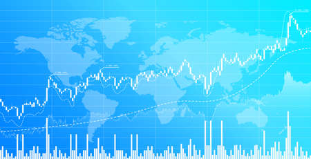 Stock market and exchange candlestick chart. Financial investment. Trading background. Vector illustration.のイラスト素材