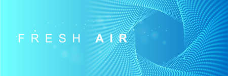 Fresh air swirling background from small glowing particles. Shining points swirl. Elegant modern geometric wallpaper.のイラスト素材