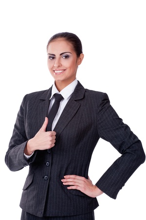 Young sucsessful businesswoman looking on camera and smilingの写真素材