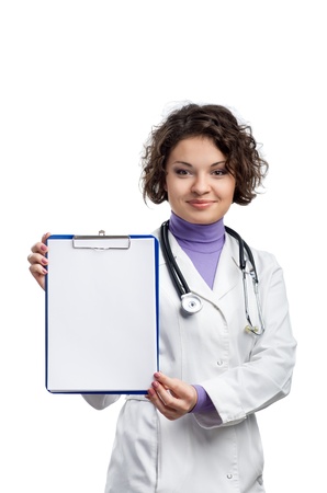 doctor showing clipboard with copy space for text or designの写真素材