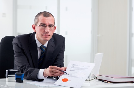 Lawyer or notary public at contemporary officeの写真素材