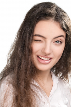 Beautiful young brunette girlの写真素材