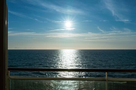 Sunset from the deck of a cruise shipの写真素材