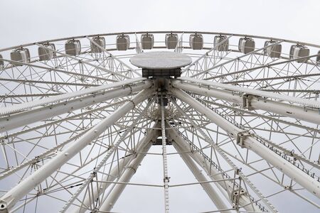 Ferris wheel in the old harbor of Marseille, France.の写真素材